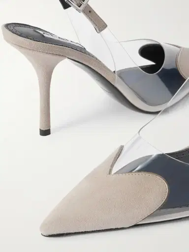 Alaïa Le Cœur 90 Suede And Pvc Slingback Pumps | Thumbnail 4 Alaïa Le Cœur 90 Suede And Pvc Slingback Pumps | Thumbnail 4