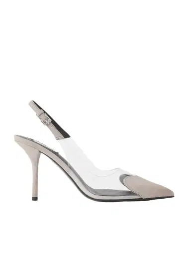 Alaïa Le Cœur 90 Suede And Pvc Slingback Pumps | Thumbnail 1 Alaïa Le Cœur 90 Suede And Pvc Slingback Pumps | Thumbnail 1