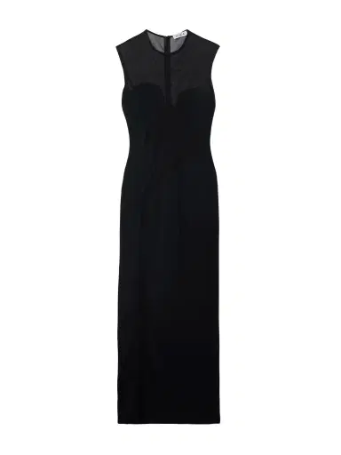 Alaïa Silk-trimmed Stretch-knit Maxi Dress | Thumbnail 1 Alaïa Silk-trimmed Stretch-knit Maxi Dress | Thumbnail 1