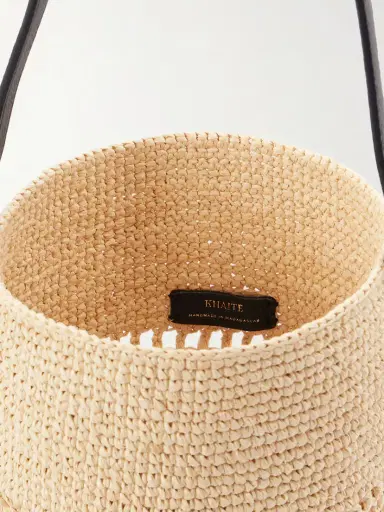 Khaite Billie Small Leather-trimmed Raffia Bucket Bag | Thumbnail 6 Khaite Billie Small Leather-trimmed Raffia Bucket Bag | Thumbnail 6
