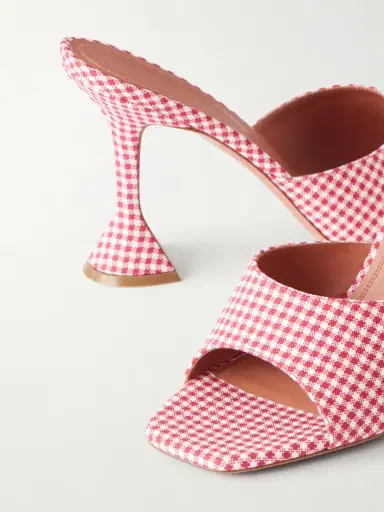 Amina Muaddi Lupita 95 Gingham Woven Mules | Thumbnail 5 Amina Muaddi Lupita 95 Gingham Woven Mules | Thumbnail 5