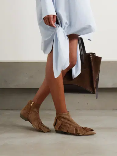 JW Anderson Ruffled Suede Ankle Boots | Thumbnail 2