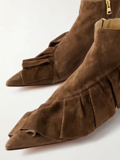 JW Anderson Ruffled Suede Ankle Boots | Thumbnail 4