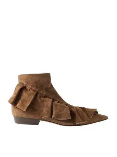 JW Anderson Ruffled Suede Ankle Boots | Thumbnail 1