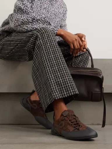 Loewe Grip Tpu And Leather-trimmed Suede Sneakers | Thumbnail 2 Loewe Grip Tpu And Leather-trimmed Suede Sneakers | Thumbnail 2