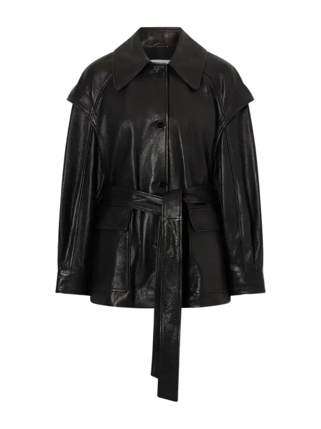 Nour Hammour Perrin Belted Full-grain Jacket