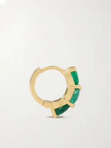 Ileana Makri 18-karat Gold Emerald Hoop Earrings | Thumbnail 3 Ileana Makri 18-karat Gold Emerald Hoop Earrings | Thumbnail 3