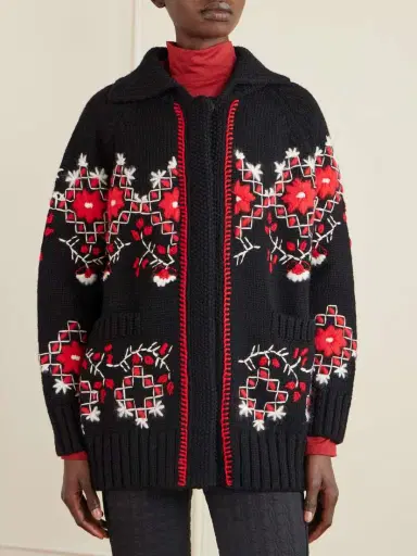 Moncler Grenoble Oversized Embroidered Wool-blend Cardigan | Thumbnail 3 Moncler Grenoble Oversized Embroidered Wool-blend Cardigan | Thumbnail 3