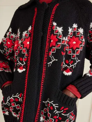Moncler Grenoble Oversized Embroidered Wool-blend Cardigan | Thumbnail 5 Moncler Grenoble Oversized Embroidered Wool-blend Cardigan | Thumbnail 5