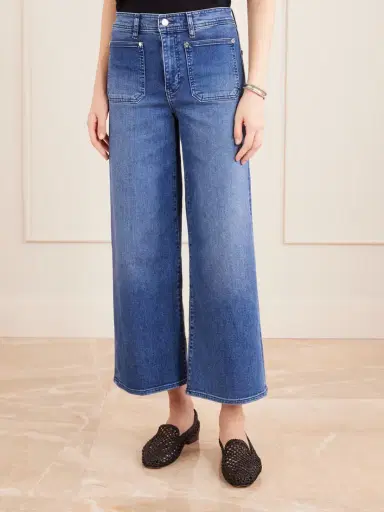 Frame Le Slim Palazzo Crop High-rise Wide-leg Jeans | Thumbnail 3
