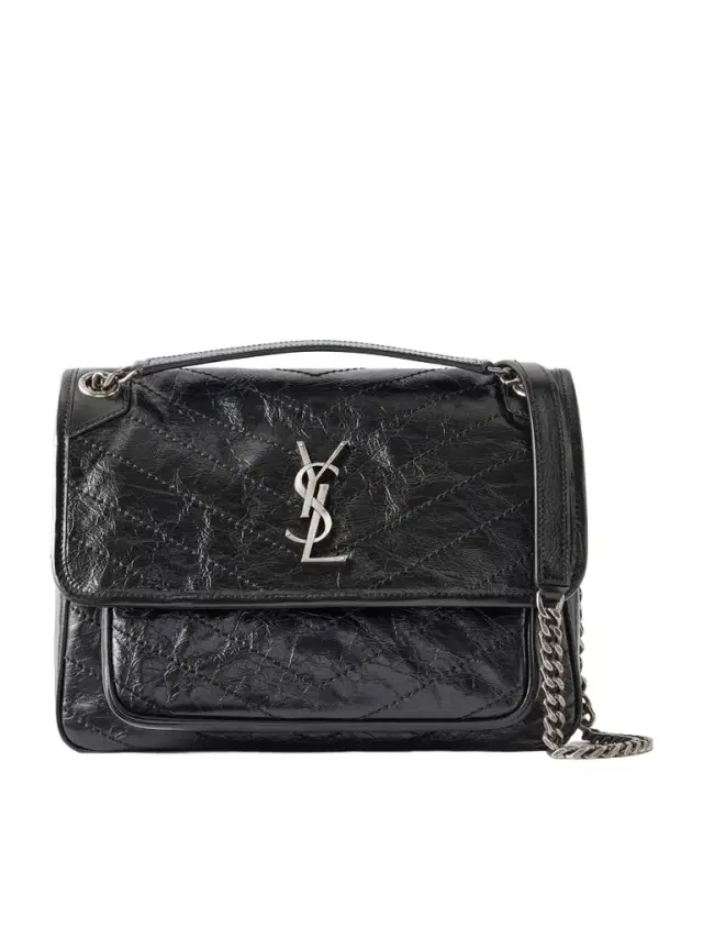 Niki Medium Crinkled Glossed-leather Shoulder Bag
