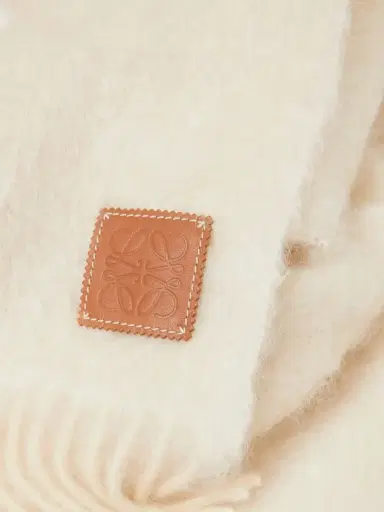 Loewe Leather-trimmed Fringed Mohair-blend Scarf | Thumbnail 3 Loewe Leather-trimmed Fringed Mohair-blend Scarf | Thumbnail 3