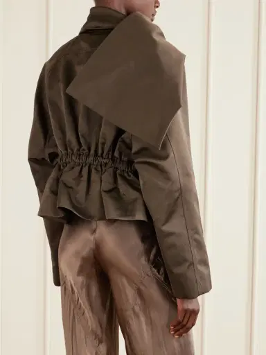 Rick Owens Cropped Scarf Flight Satin-shell Jacket | Thumbnail 3