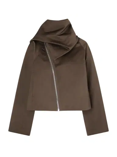 Rick Owens Cropped Scarf Flight Satin-shell Jacket | Thumbnail 1
