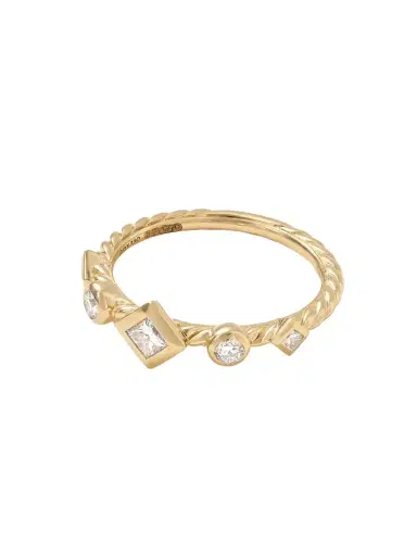 David Yurman Petite Modern Renaissance 18-karat Gold Diamond Ring | Thumbnail 1 David Yurman Petite Modern Renaissance 18-karat Gold Diamond Ring | Thumbnail 1