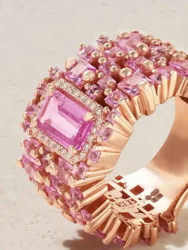 Suzanne Kalan 18-karat Rose Gold, Sapphire And Diamond Ring | Thumbnail 4 Suzanne Kalan 18-karat Rose Gold, Sapphire And Diamond Ring | Thumbnail 4