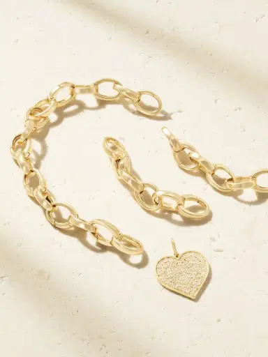 Sydney Evan Heart 14-karat Gold Diamond Bracelet | Thumbnail 3