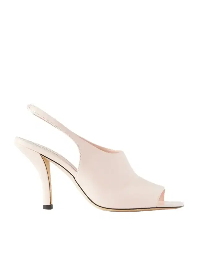 Glossed-leather Slingback Sandals