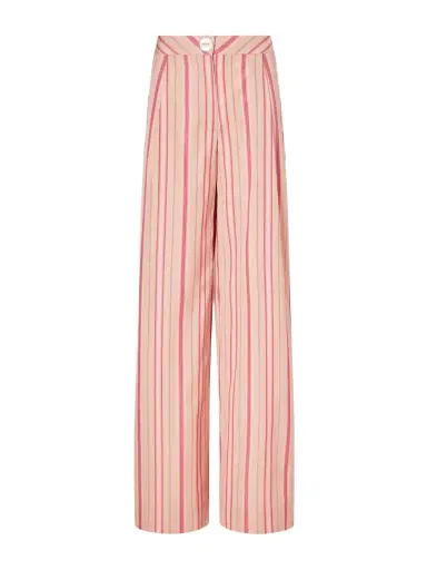 Thierry Colson Loulou Pleated Striped Cotton-poplin Wide-leg Pants | Thumbnail 1