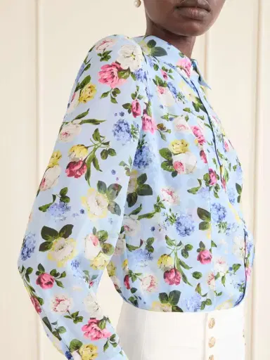 Carolina Herrera Isabella Garden Floral-print Silk-chiiffon Blouse | Thumbnail 5 Carolina Herrera Isabella Garden Floral-print Silk-chiiffon Blouse | Thumbnail 5