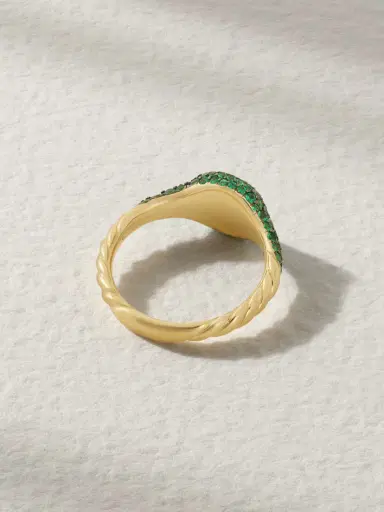 David Yurman 18-karat Gold Emerald Pinky Ring | Thumbnail 3 David Yurman 18-karat Gold Emerald Pinky Ring | Thumbnail 3