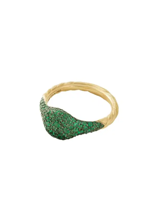18-karat Gold Emerald Pinky Ring