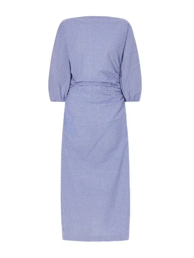 Checked Cotton Midi Dress Checked Cotton Midi Dress