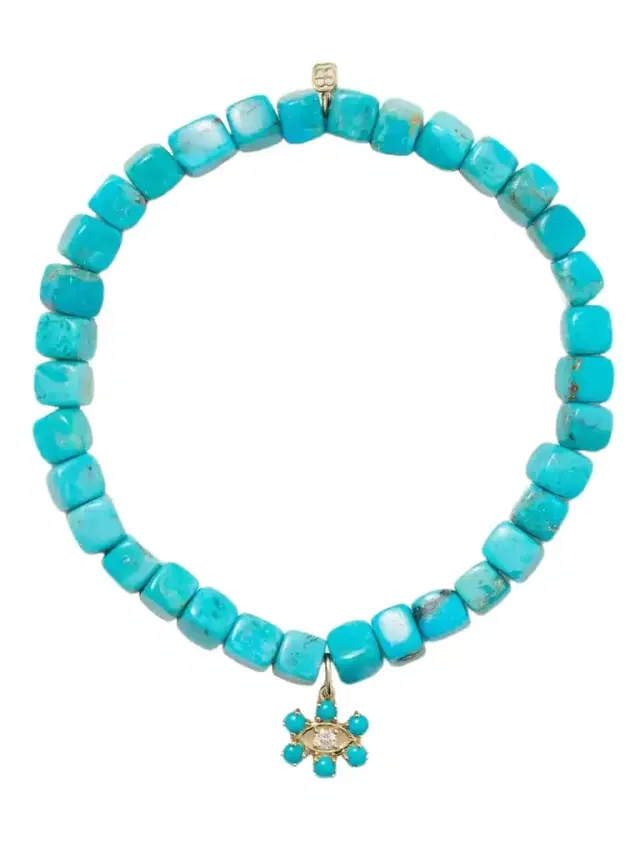 Eye 14-karat Gold Turquoise Bracelet - Sky blue