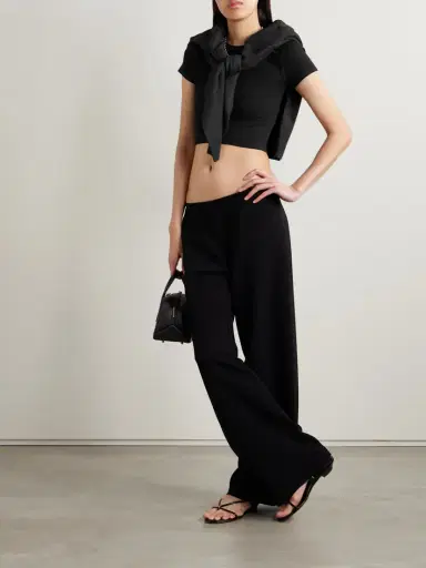 LESET Kelly Cropped Ribbed Stretch-cotton Jersey T-shirt | Thumbnail 2