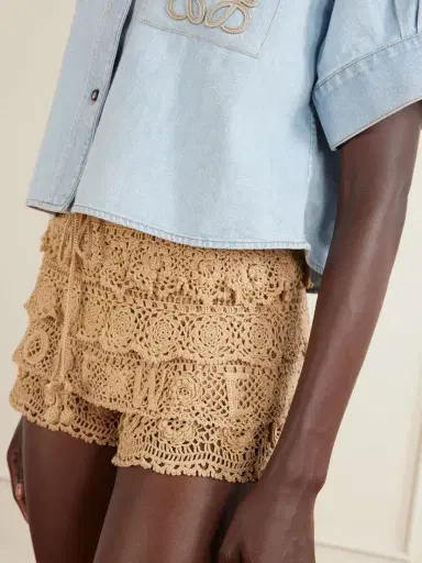 Loewe + Paula’s Ibiza Ruffled Crocheted Cotton Drawstring Shorts | Thumbnail 5 Loewe + Paula’s Ibiza Ruffled Crocheted Cotton Drawstring Shorts | Thumbnail 5