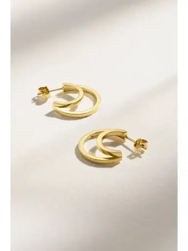 Jennifer Meyer Mini Double 18-karat Gold Hoop Earrings | Thumbnail 3 Jennifer Meyer Mini Double 18-karat Gold Hoop Earrings | Thumbnail 3
