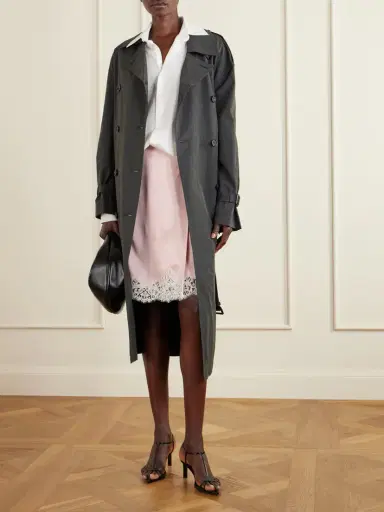 Stella McCartney Lace-trimmed Satin Midi Skirt | Thumbnail 2