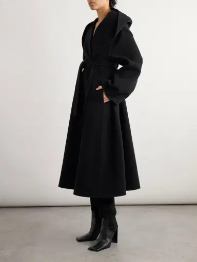 Alaïa Hooded Belted Wool Coat | Thumbnail 2