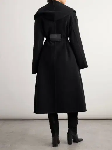 Alaïa Hooded Belted Wool Coat | Thumbnail 3