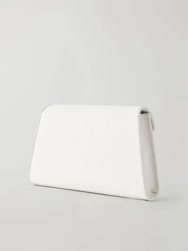 Savette Symmetry Leather-trimmed Woven Raffia Shoulder Bag | Thumbnail 3