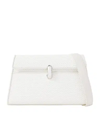 Savette Symmetry Leather-trimmed Woven Raffia Shoulder Bag | Thumbnail 1