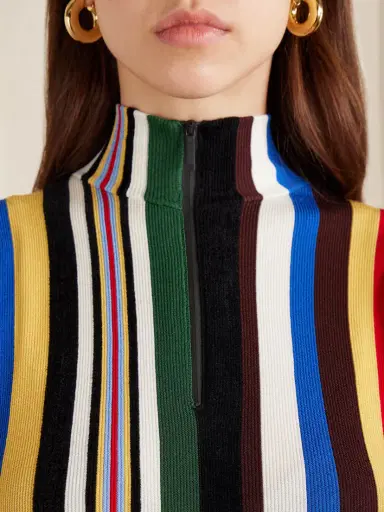 Loewe Striped Chiffon And Ribbed Jersey Maxi Dress | Thumbnail 4 Loewe Striped Chiffon And Ribbed Jersey Maxi Dress | Thumbnail 4