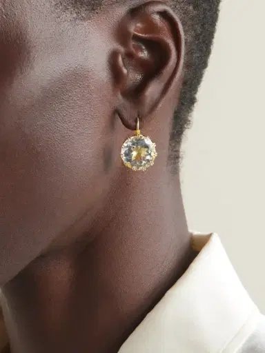 Ileana Makri 18-karat Gold, Diamond And Topaz Earrings | Thumbnail 2