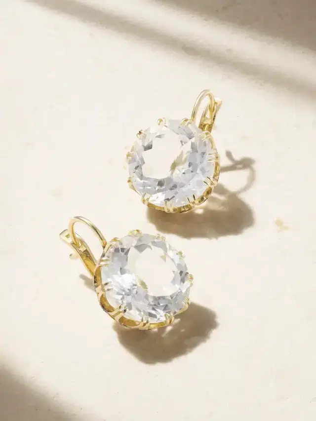 Ileana Makri 18-karat Gold, Diamond And Topaz Earrings