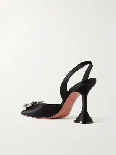 Amina Muaddi Begum Swarovski Crystal-embellished Satin Slingback Pumps | Thumbnail 3 Amina Muaddi Begum Swarovski Crystal-embellished Satin Slingback Pumps | Thumbnail 3