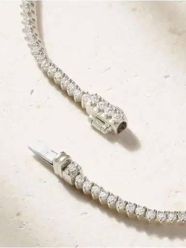 STONE AND STRAND The Essential Dainty 14-karat White Gold Diamond Tennis Necklace | Thumbnail 3 STONE AND STRAND The Essential Dainty 14-karat White Gold Diamond Tennis Necklace | Thumbnail 3