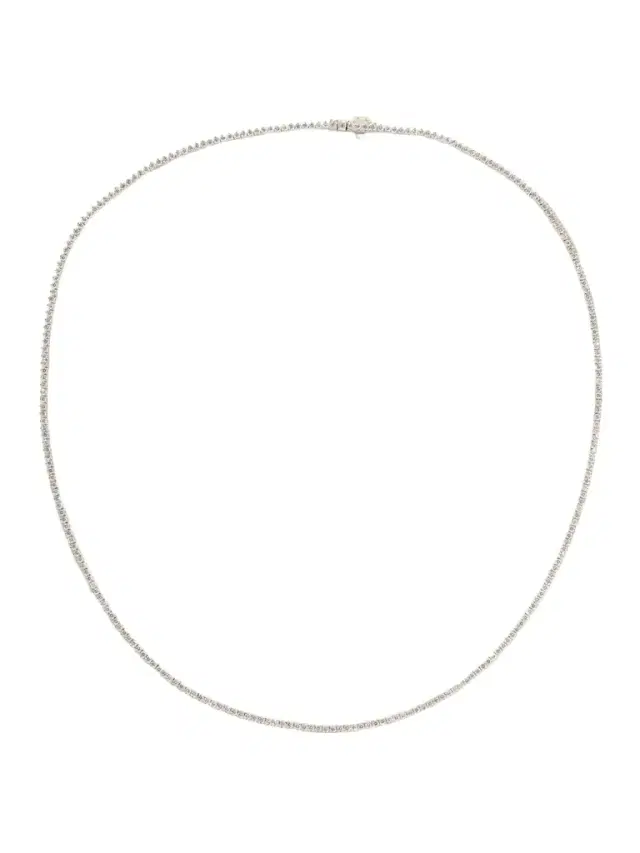 STONE AND STRAND The Essential Dainty 14-karat White Gold Diamond Tennis Necklace