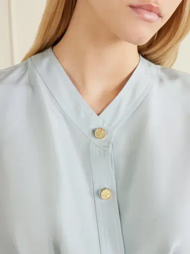 Le Kasha Haima V Neck Silk Top | Thumbnail 4