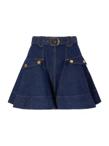 Zimmermann Belted Denim Mini Skirt | Thumbnail 1