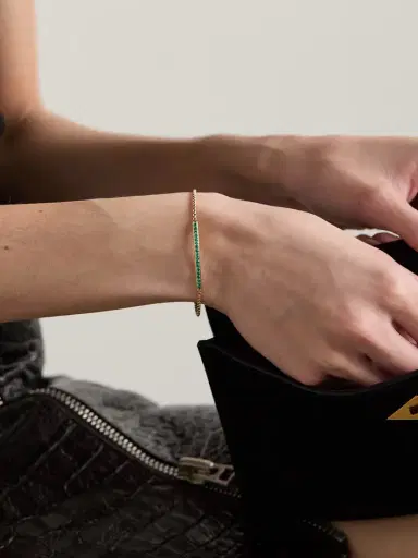 David Yurman Petite Pavé 18-karat Gold Emerald Bracelet | Thumbnail 2 David Yurman Petite Pavé 18-karat Gold Emerald Bracelet | Thumbnail 2