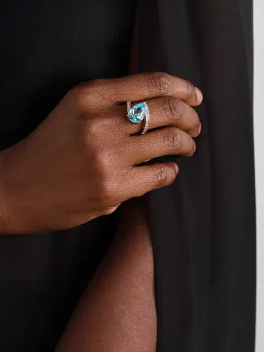 Mateo Slanted 14-karat Gold, Topaz And Diamond Ring | Thumbnail 2 Mateo Slanted 14-karat Gold, Topaz And Diamond Ring | Thumbnail 2