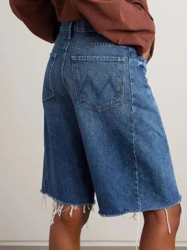 Mother The Half Pipe Bermuda Fray Denim Shorts | Thumbnail 4 Mother The Half Pipe Bermuda Fray Denim Shorts | Thumbnail 4