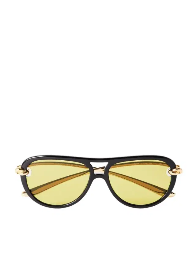 New Knot Aviator-style Acetate And Gold-tone Sunglasses