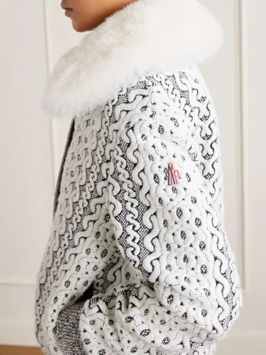 Moncler Grenoble Beille Padded Shearling-trimmed Woven Down Bomber Jacket | Thumbnail 5 Moncler Grenoble Beille Padded Shearling-trimmed Woven Down Bomber Jacket | Thumbnail 5