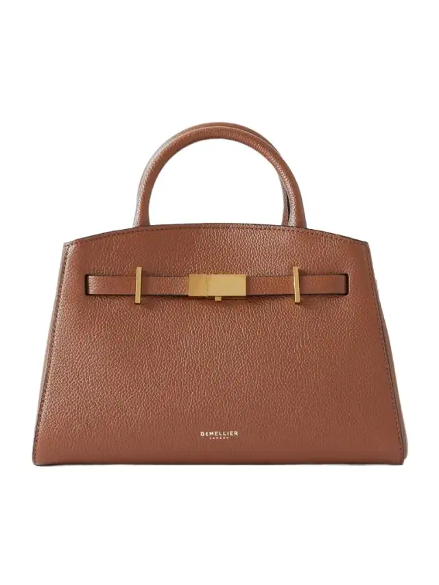 The Hudson Small Textured-leather Tote